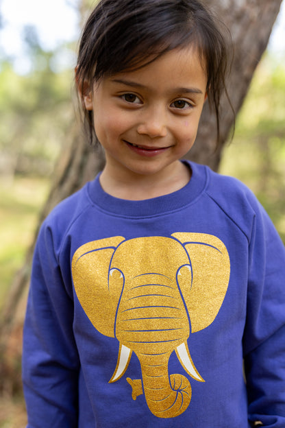 Skøn sweatshirt til børn med print af elefant