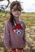 Skøn støvet rosa sweatshirt til børn med print af rød panda