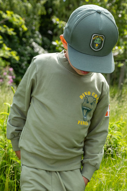 Sød sweatshirt til børn med print af t-rex dinosaur