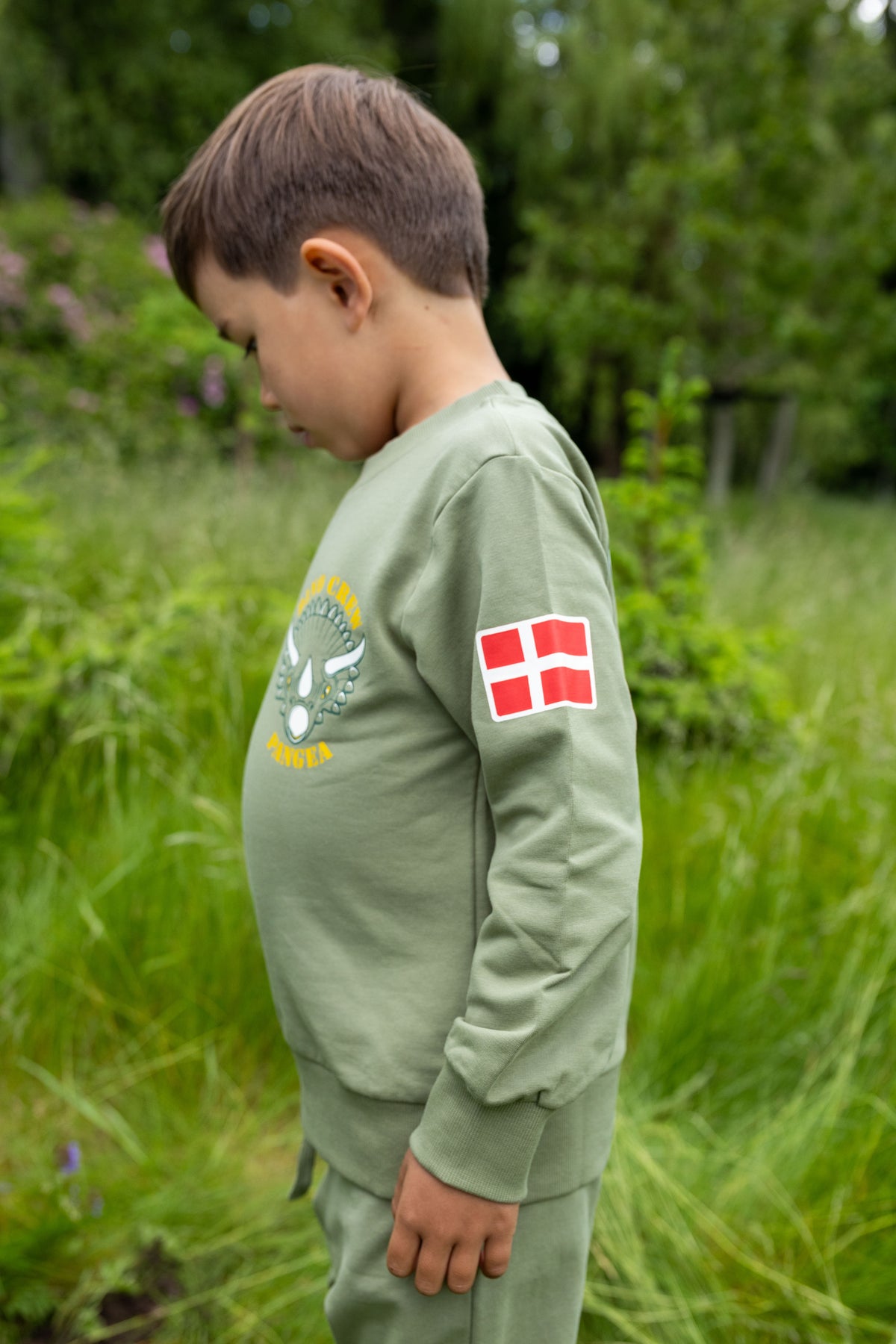 Lækker sweatshirt til børn med print af triceratops dinosaur