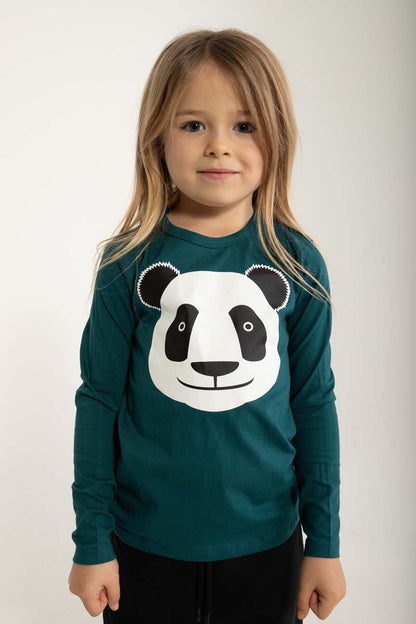 Lækker langærmet bluse til børn med print af panda fra Dyr Cph