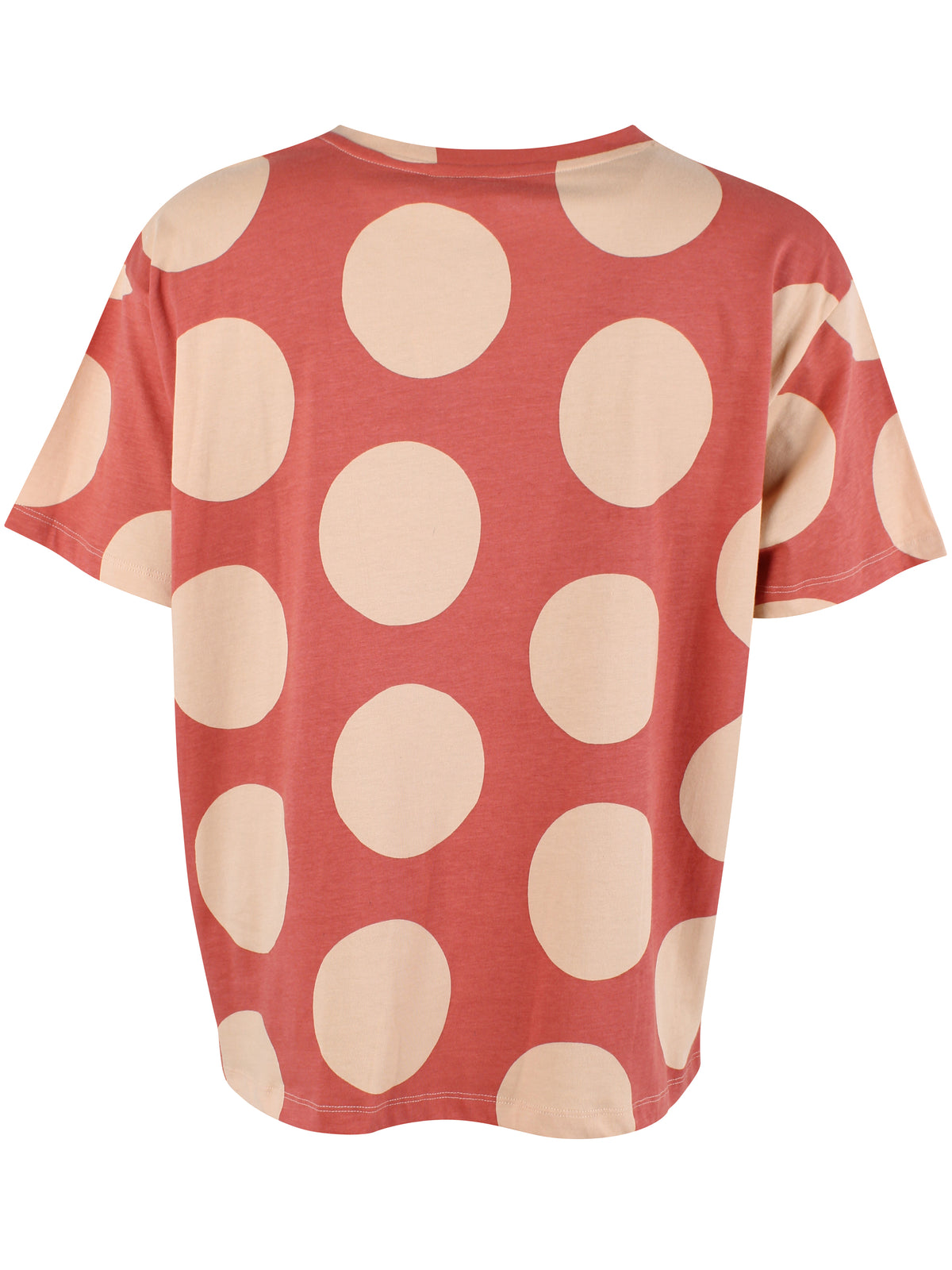 Fin boxy t-shirt med print af store prikker og rund hals til kvinder