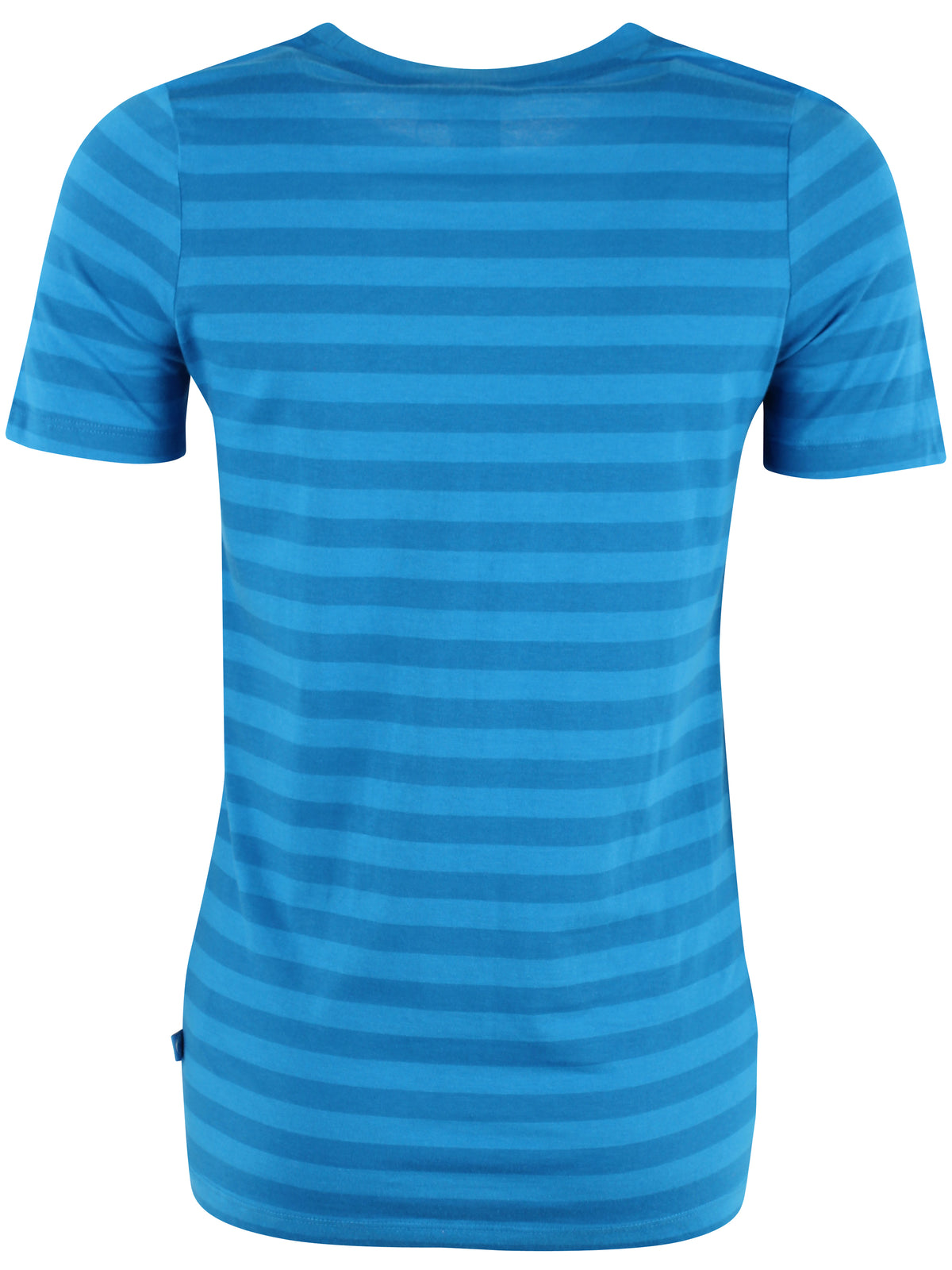 Smart t-shirt med rund hals og blå striber til kvinder