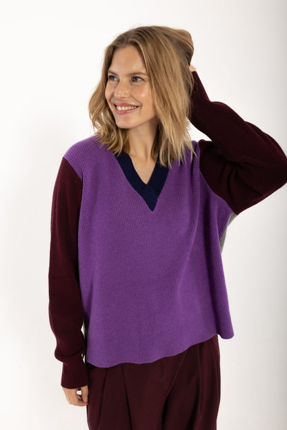 Danebass Merino Wool Sweater Purple-Mix