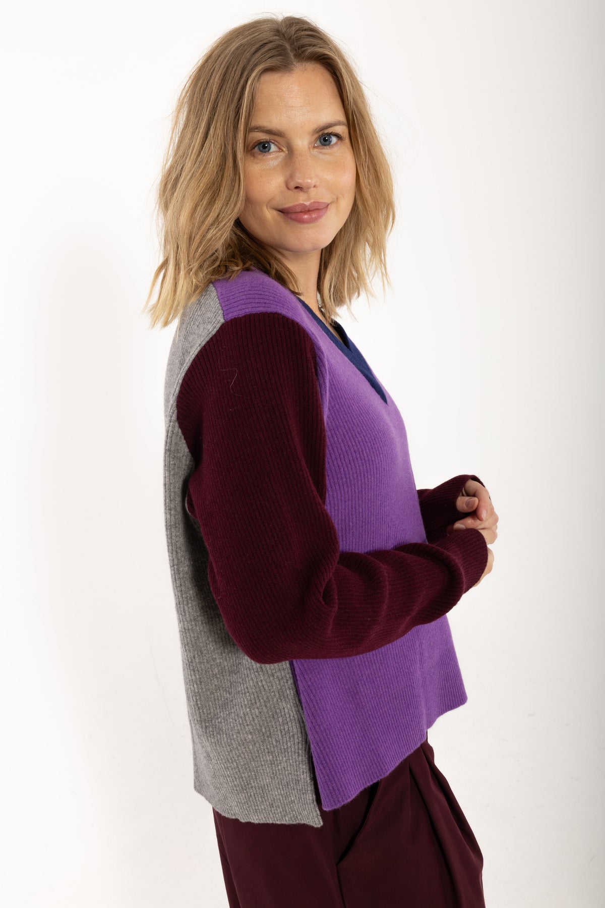 Danebass Merino Wool Sweater Purple-Mix