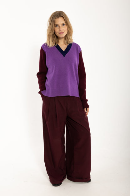 Danebass Merino Wool Sweater Purple-Mix