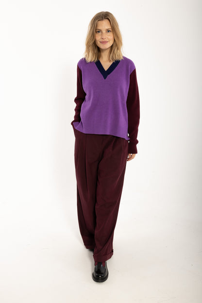 Danebass Merino Wool Sweater Purple-Mix