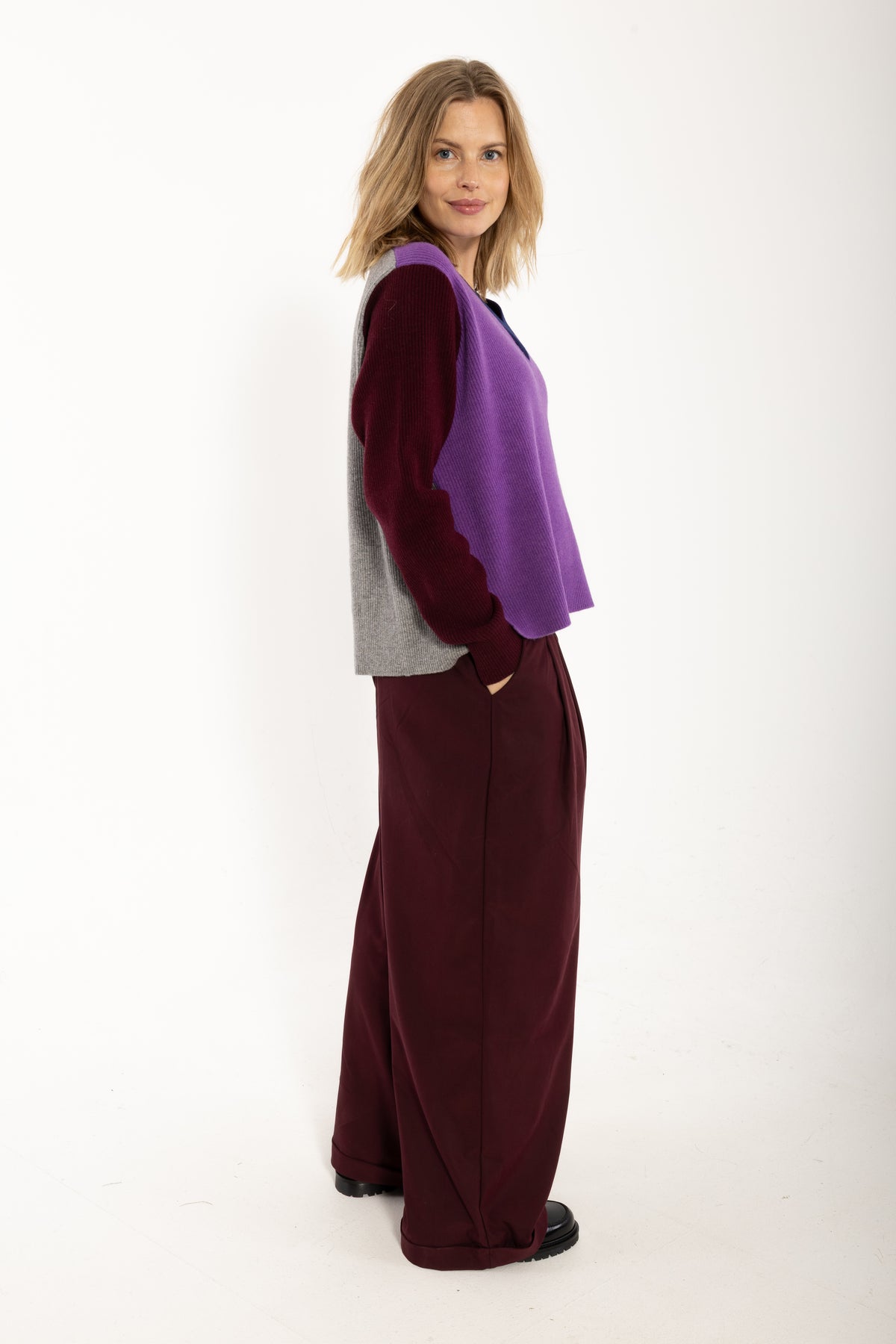 Danebass Merino Wool Sweater Purple-Mix