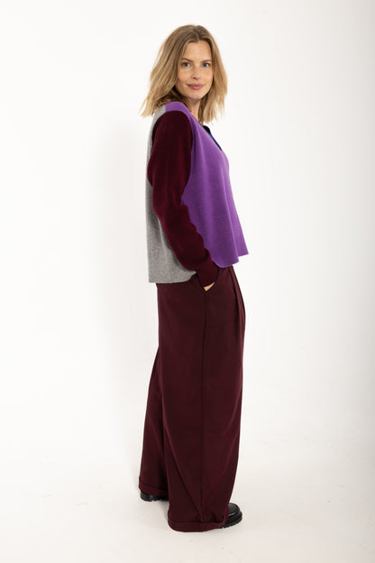 Danebass Merino Wool Sweater Purple-Mix