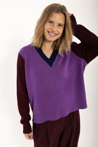 Danebass Merino Wool Sweater Purple-Mix