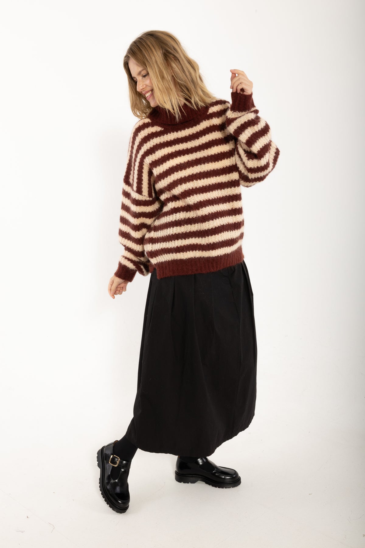 Danecaring Mohair Rollneck Sweater Dk Wine/Nougat