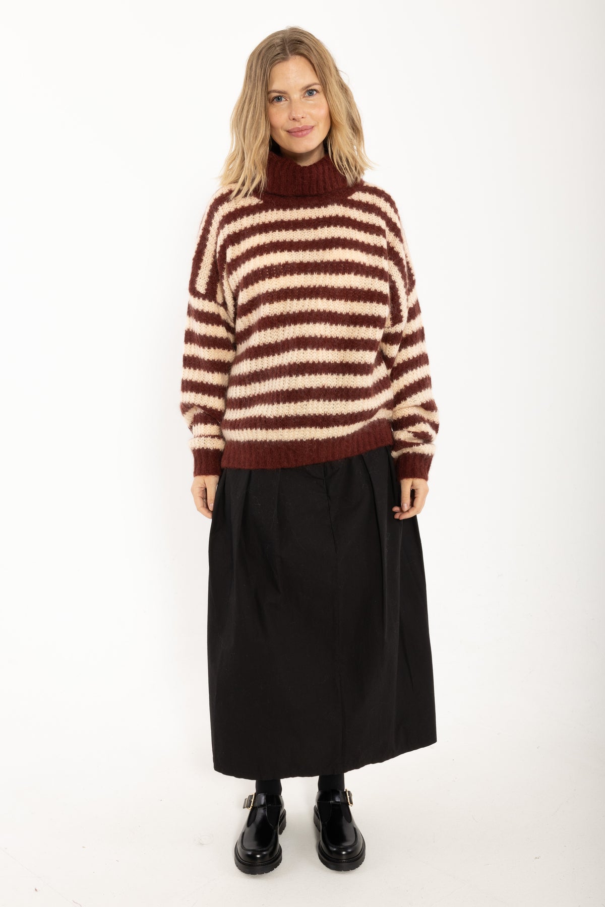 Danecaring Mohair Rollneck Sweater Dk Wine/Nougat