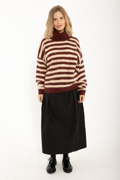 Danecaring Mohair Rollneck Sweater Dk Wine/Nougat