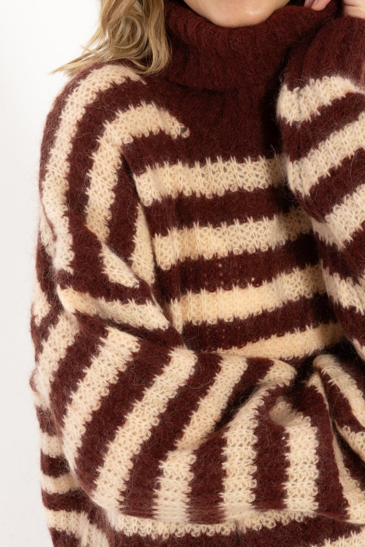 Danecaring Mohair Rollneck Sweater Dk Wine/Nougat