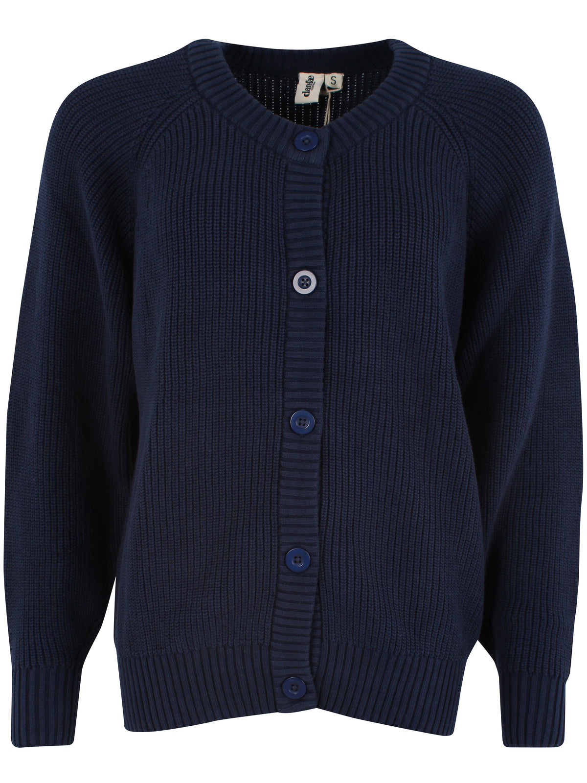 Flot chunky cardigan i navyblå til kvinder