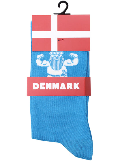 Danedanmark Mens Socks Medium Blue STAERVIK
