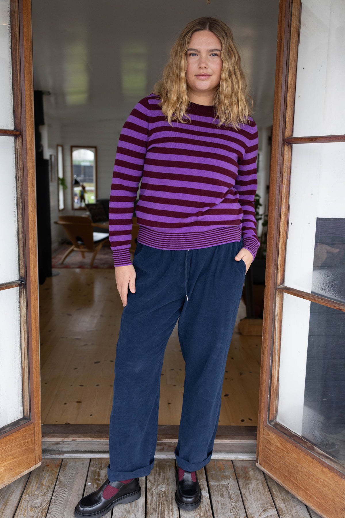 Daneletter Merino Wool Sweater Purple/Dark Wine