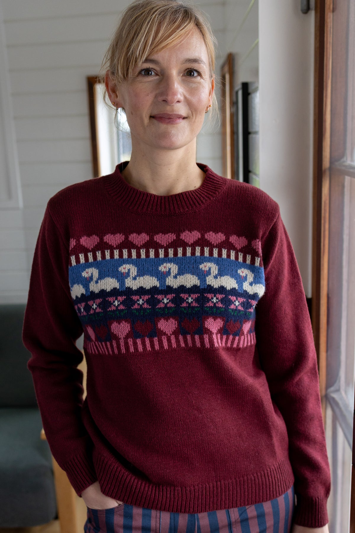 Danemaggie Wool Sweater Dark Cherry SWAN