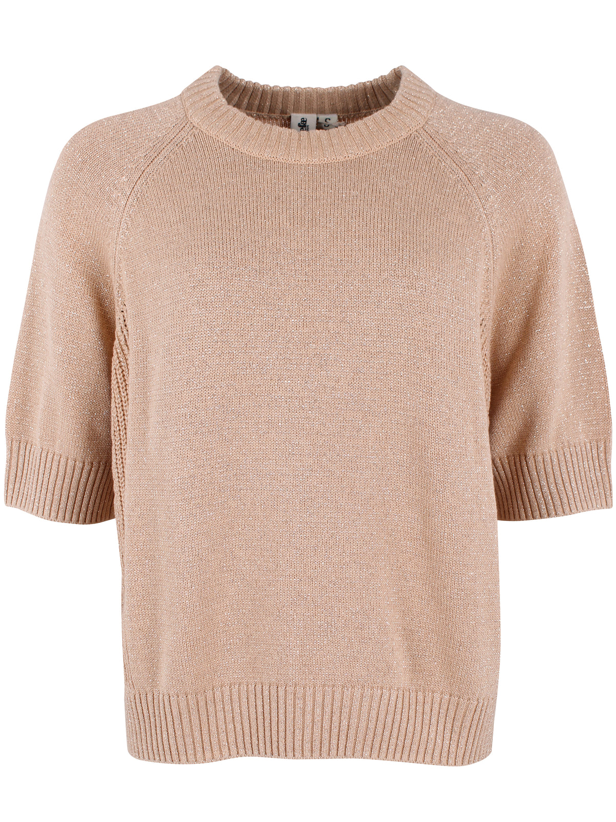 Sød sweater i varm sandfarve med glitter til kvinder fra Danefæ