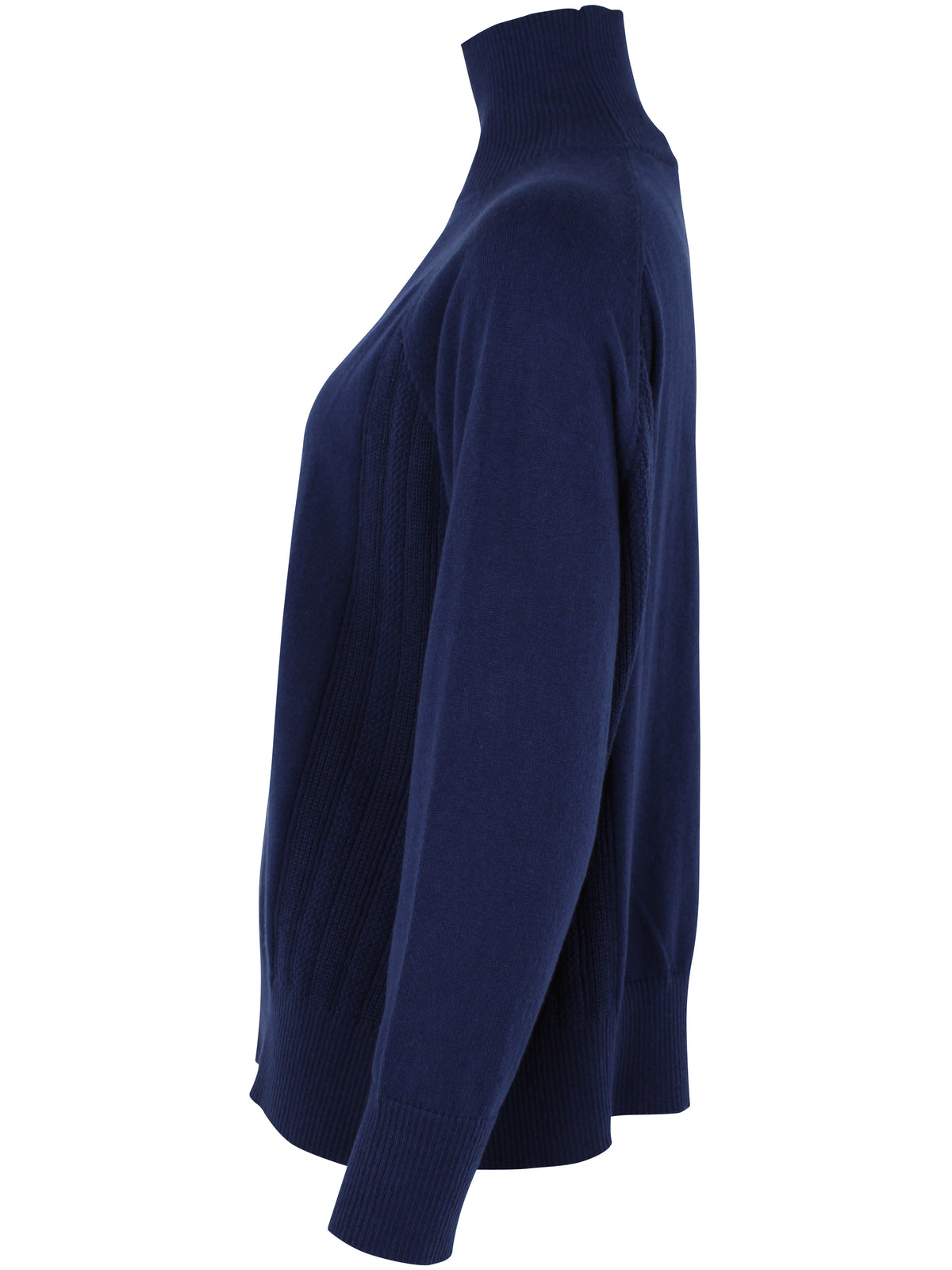 Flot højhalset sweater i mørkeblå til kvinder fra Danefæ