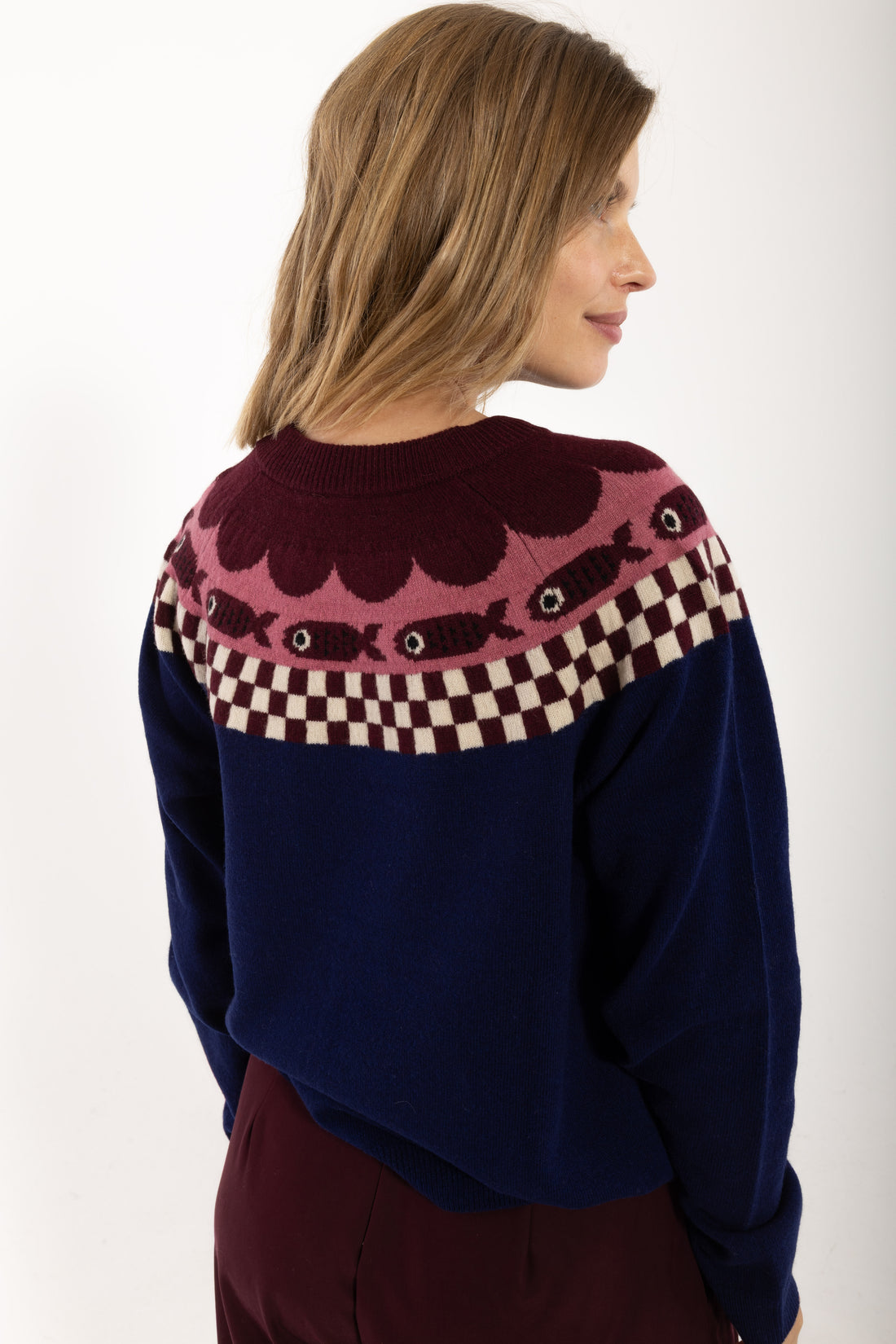 Danesidsel Merino Wool Sweater Deep Blue FISH