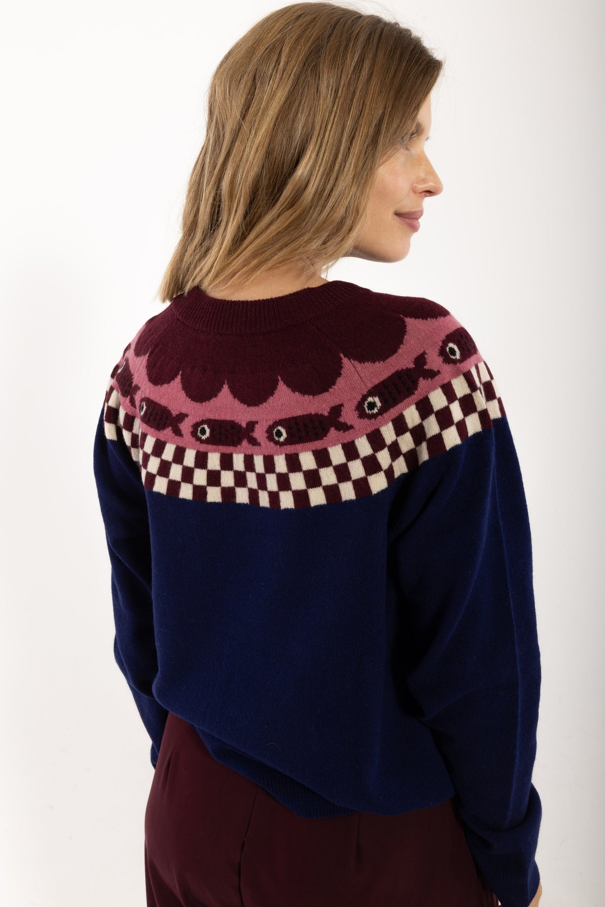 Danesidsel Merino Wool Sweater Deep Blue FISH