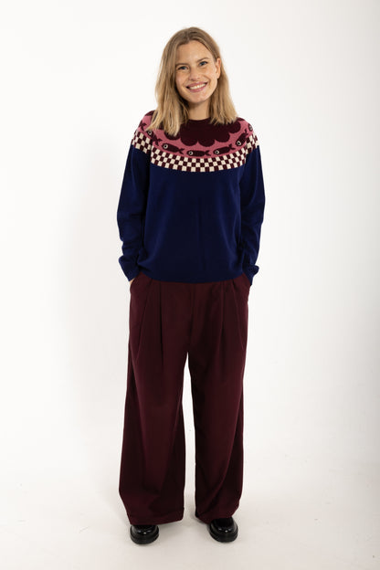 Danesidsel Merino Wool Sweater Deep Blue FISH
