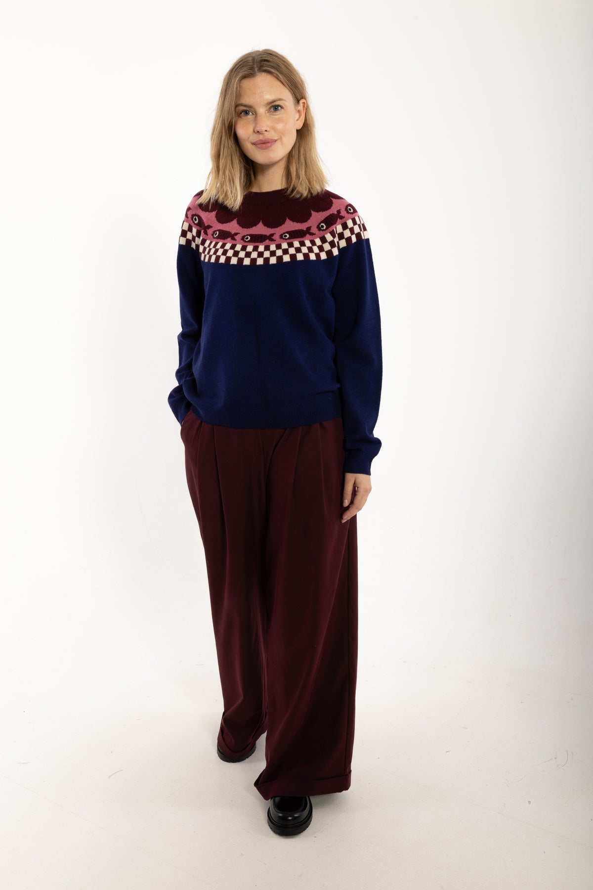 Danesidsel Merino Wool Sweater Deep Blue FISH
