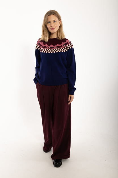 Danesidsel Merino Wool Sweater Deep Blue FISH