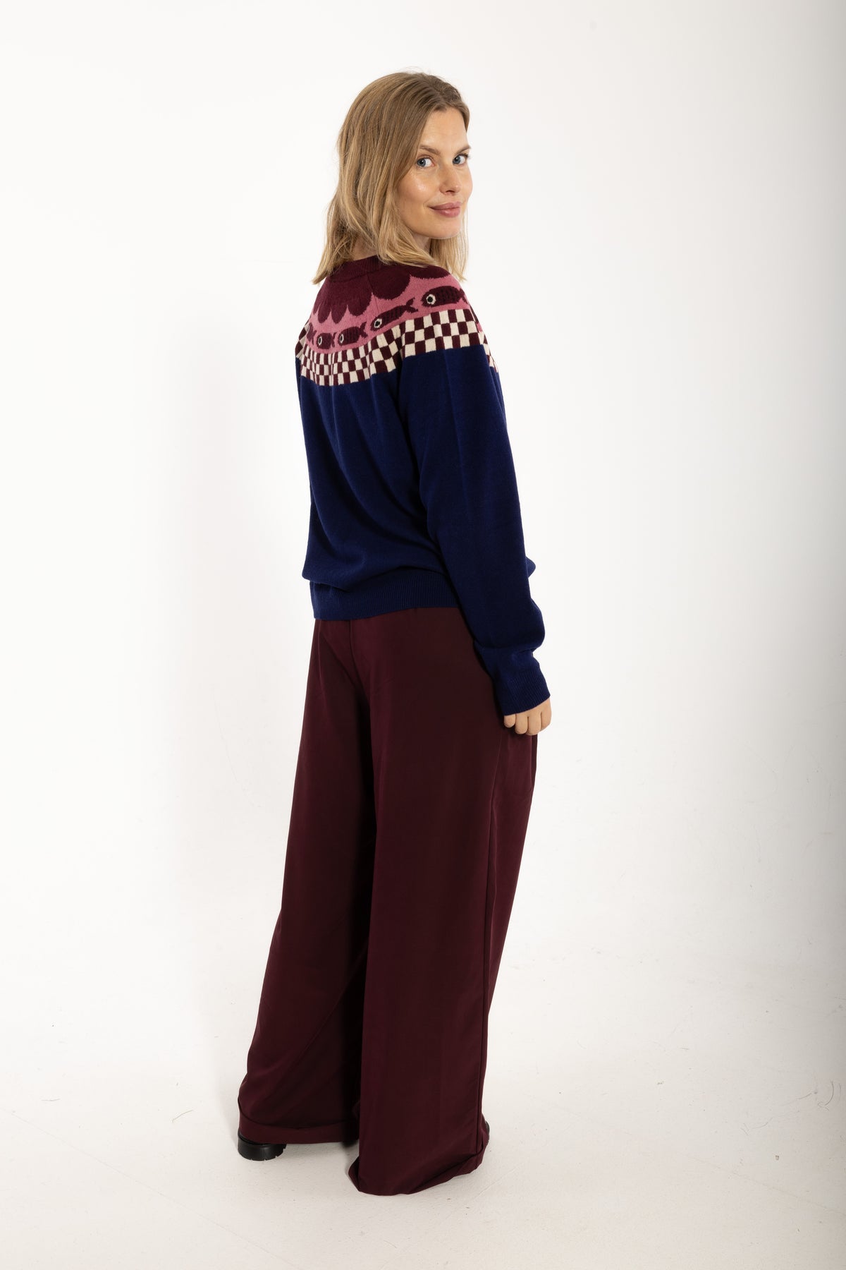 Danesidsel Merino Wool Sweater Deep Blue FISH