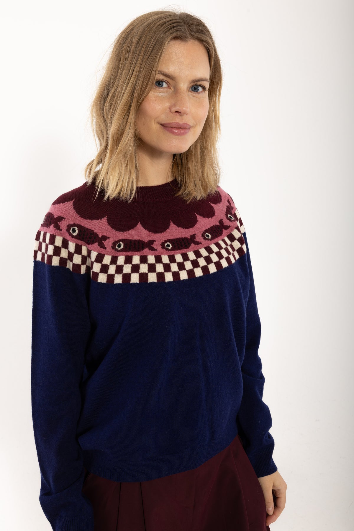 Danesidsel Merino Wool Sweater Deep Blue FISH