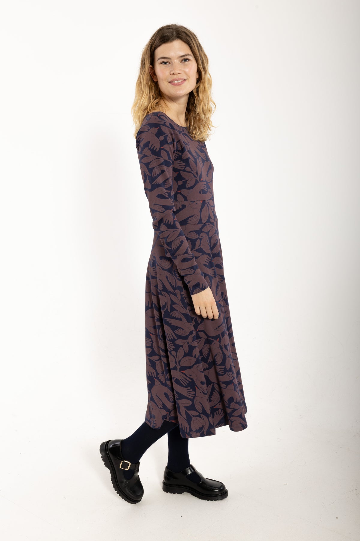 Danesigrid Interlock Dress Dark Navy/Mauve BIRDIEUP