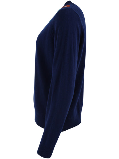 Danevibe Merino Wool Sweater Deep Blue FLOWER