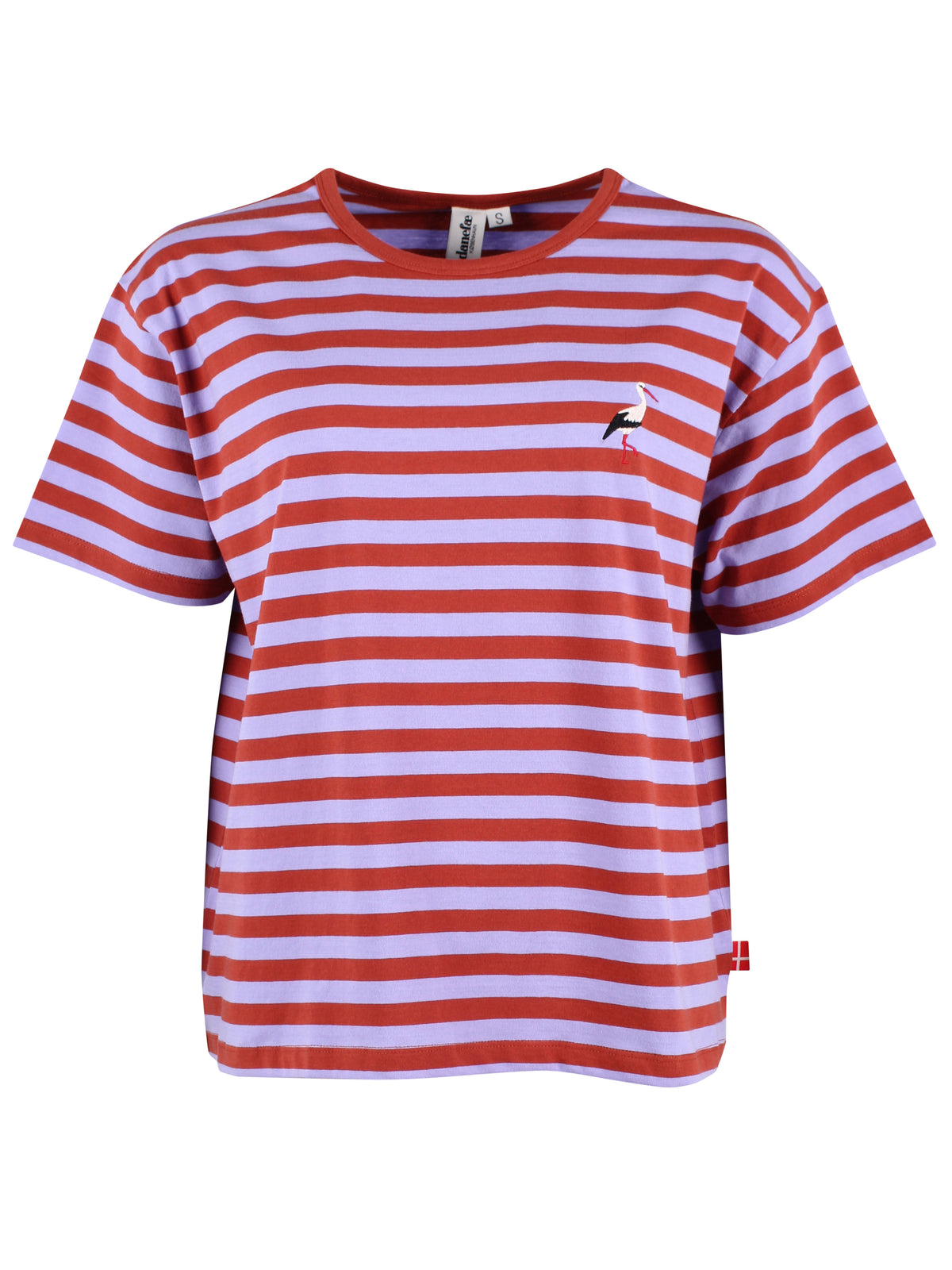Danebasic Boxy Stripe Tee Light Lilac/Chili STORK