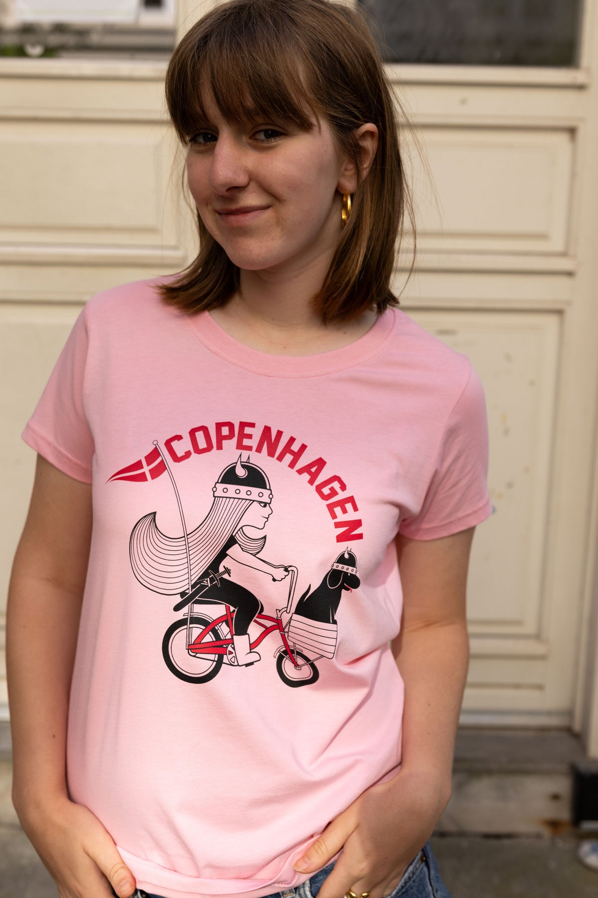 Danecopenhagen Ladies Tee Pastel Pink CPH FREJA CRUISER