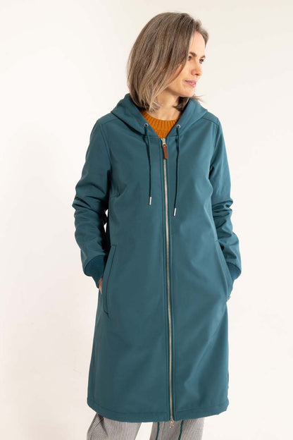 Softshell frakke til dame i petrol