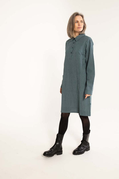 Danecarnation Seersucker Dress Dark Slate/Blue Grey