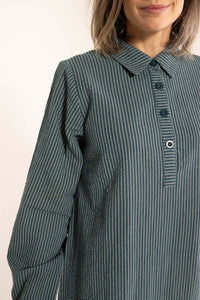 Danecarnation Seersucker Dress Dark Slate/Blue Grey
