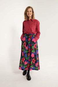 Danespresso Viscose Skirt Dark Navy GEOFLEUR