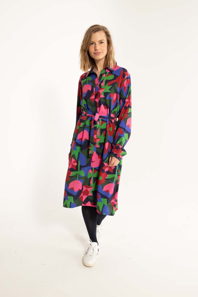 Daneheritage Viscose Dress Dark Navy GEOFLEUR