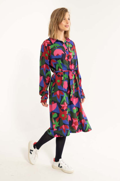 Daneheritage Viscose Dress Dark Navy GEOFLEUR