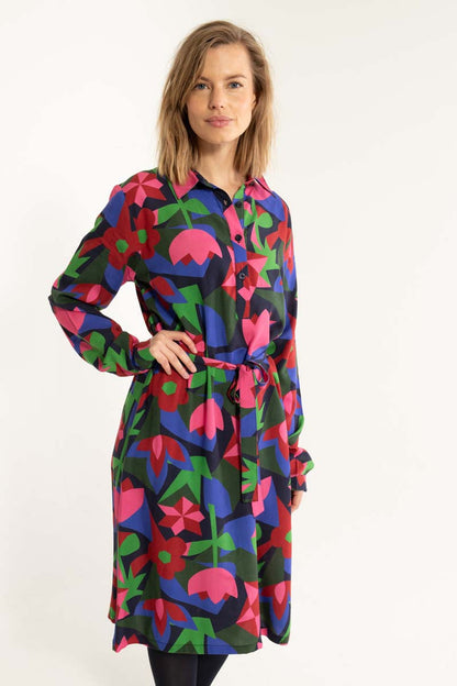 Daneheritage Viscose Dress Dark Navy GEOFLEUR