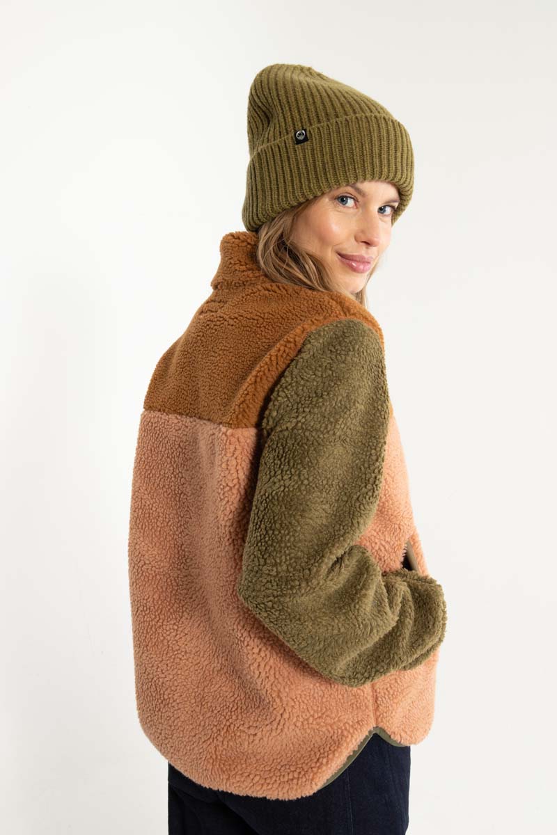 Lækker flerfarvet fleece zip-up til kvinder