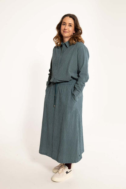 Daneclassic Seersucker Shirt Dark Slate/Blue Grey