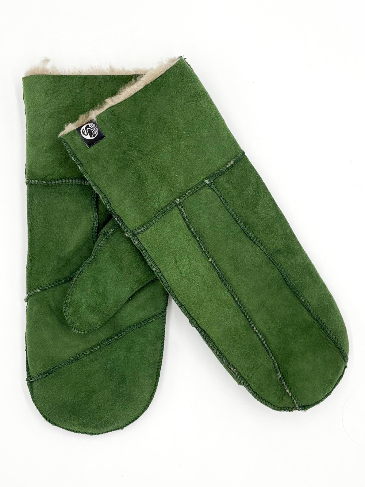 No Waste Sheepskin Gloves Green