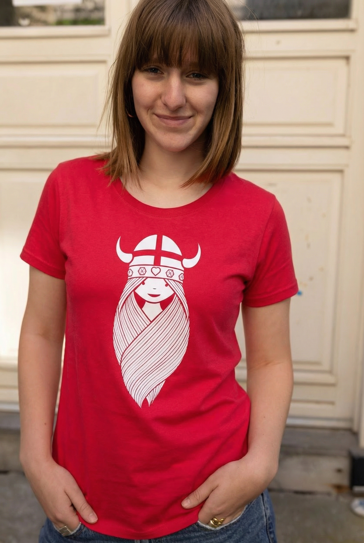 Danefavorito T-Shirt Red FREJA (white)