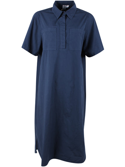 Danefolk Smooth Poplin SS Dress Dark Navy Blue