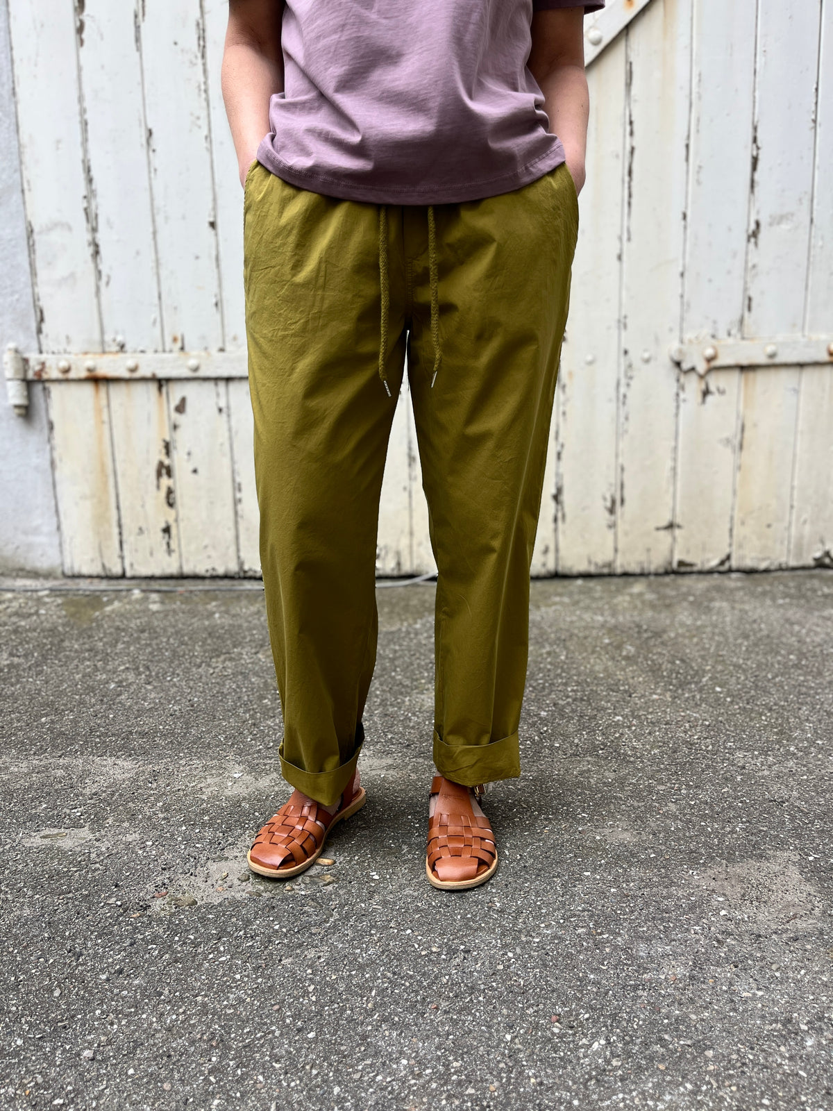 Danefunt Smooth Poplin Pants Olive