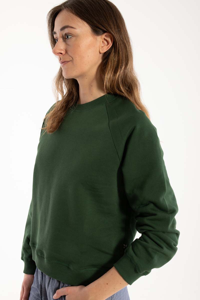 Mørkegrøn sweatshirt til kvinder