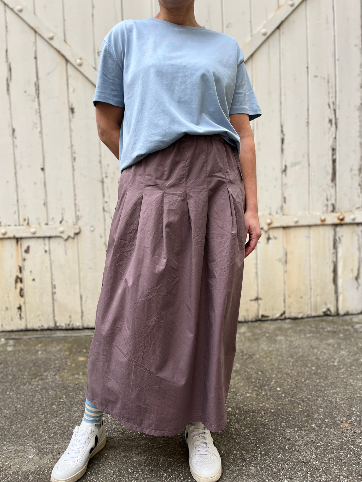 Daneminna Smooth Poplin Skirt Mauve